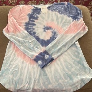 New Hount Long Sleeve Tie Dye Medium Long Sleeve Top Shirt (BB)